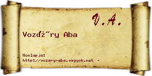 Vozáry Aba névjegykártya